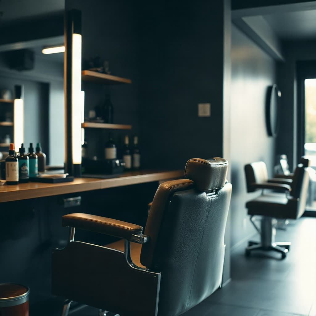 Detalhe de barbearia moderna