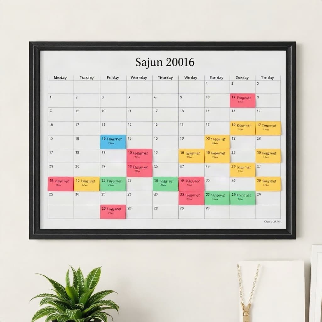 Agenda organizada na parede